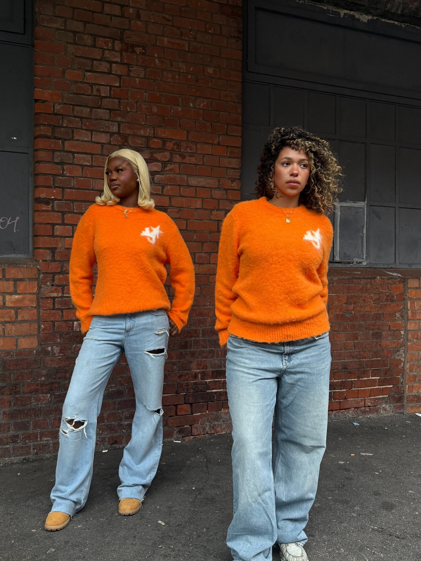 ORANGE* MOHAIR KNIT SWEATER